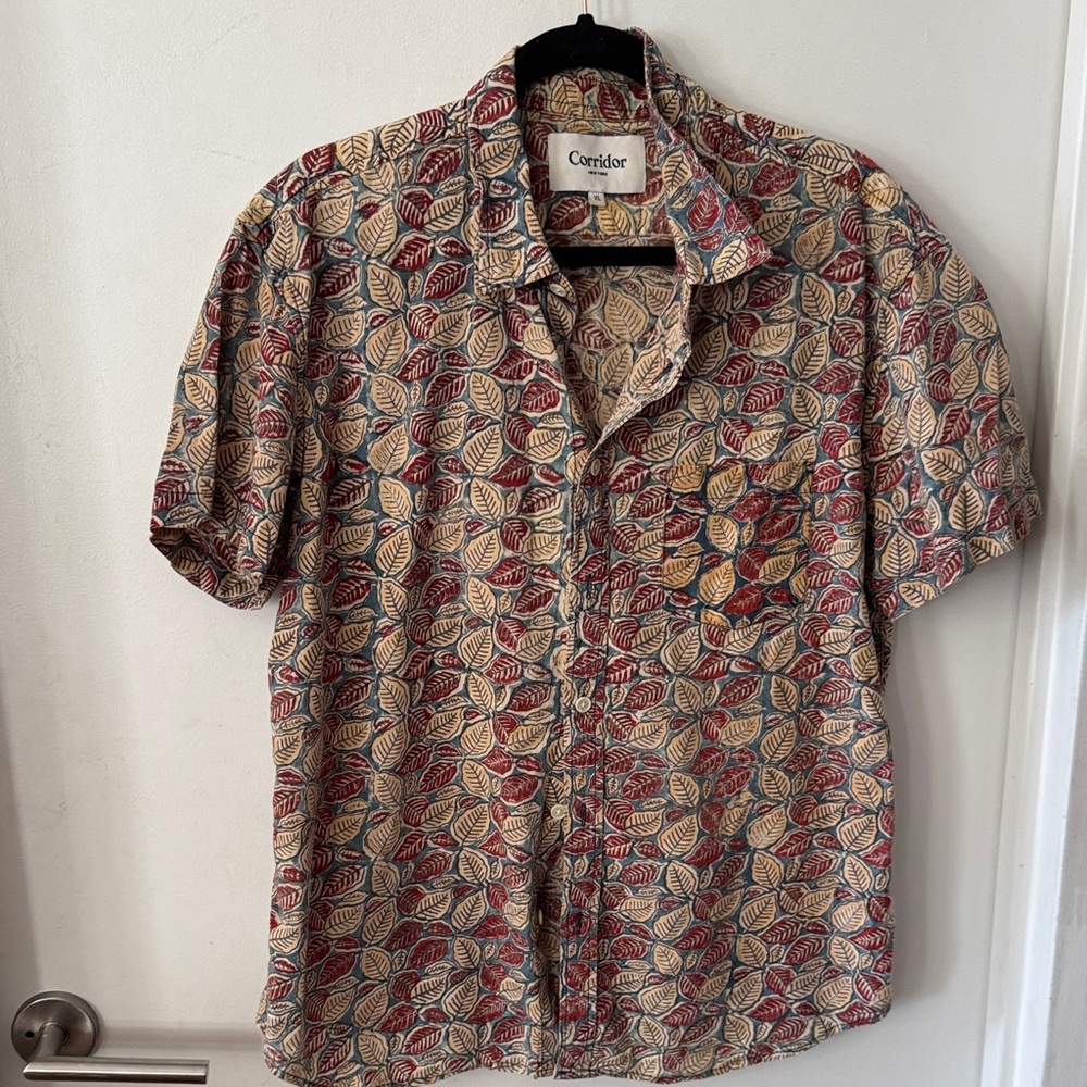 Corridor Men's Leaf Print Shirt Multicolor